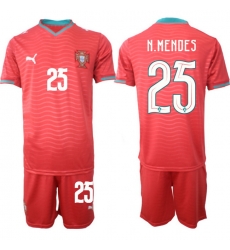 Portugal 2026 FIFA World Cup Soccer Jersey Red #25 N.MENDES