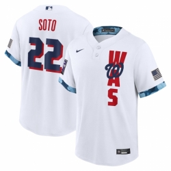 Men's Washington Nationals #22 Juan Soto Nike White 2021 MLB All-Star Game Replica Player Jersey