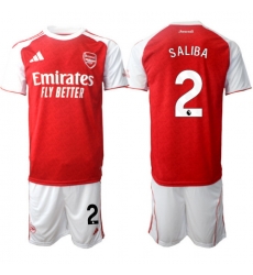 Men Arsenal 2026 Soccer Jerseys Red White #2 SALIBA