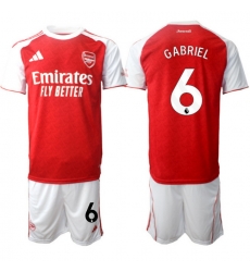 Men Arsenal 2026 Soccer Jerseys Red White #6 GABRIEL