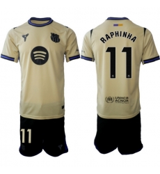 Men FC Barcelona 2026 Soccer Jerseys Beige #11 RAPHINHA Men FC Barcelona 2026 Soccer Jerseys Beige #11 RAPHINHA