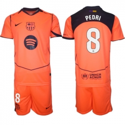 Men FC Barcelona 2026 Soccer Jerseys Orange #8 PEDRI