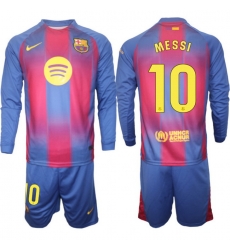 Men FC Barcelona 2026 Soccer Jerseys Red Long #10 MESSI Men FC Barcelona 2026 Soccer Jerseys Red Long #10 MESSI