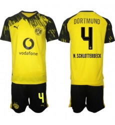 Men Borussia Dortmund 2026 Soccer Jerseys Yellow #4 N.SCHLOTTERBECK