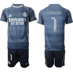 Men Real Madrid 2026 Soccer Jerseys DarkBlue #1 I.CASILLAS