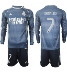 Men Real Madrid 2026 Soccer Jerseys DarkBlue Long #7 RONALDO Men Real Madrid 2026 Soccer Jerseys DarkBlue Long #7 RONALDO
