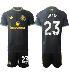 Men Manchester United 2026 Soccer Jerseys Black #23 SHAW Men Manchester United 2026 Soccer Jerseys Black #23 SHAW
