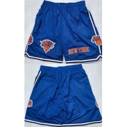 Men New York Knicks Royal Shorts Men New York Knicks Royal Shorts