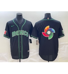 Men Mexico Baseball 2023 Black World Baseball Big Logo Classic Stitched JerseyS 1