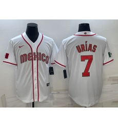 Men Mexico Baseball 7 Julio Ur EDas 2023 White World Baseball Classic Stitched Jersey