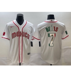 Men Mexico Baseball 7 Julio Urias 2023 White World Baseball Classic Stitched JerseyS