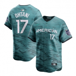 Men Los Angeles Angels 17 Shohei Ohtani Teal 2023 All Star Cool Base Stitched Jersey