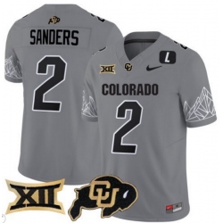 Men Colorado Buffaloes #2 Shedeur Sanders Gray Vapor Limited Stitched Football Jersey