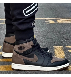 Women Air Jordan 1 Brown Black Basketball Shoes OG25
