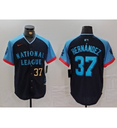 Men National League 37 Teoscar Hernandez Navy 2024 All Star Limited Stitched Baseball Jersey 8