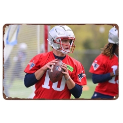 New England Patriots Aluminum Sign 12x8 Inch Drake Maye 003