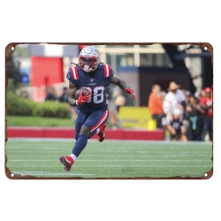 New England Patriots Aluminum Sign 12x8 Inch Rhamondre Stevenson 003