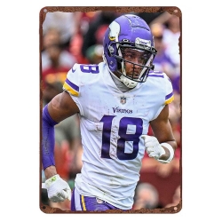 Minnesota Vikings Aluminum Sign 12x8 Inch Justin Jefferson 001