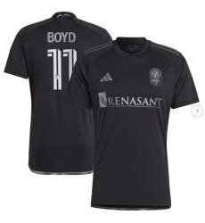 Mens Nashville SC Tyler Boyd adidas Black 2024 Man In Black Kit Replica Player Jersey Mens Nashville SC Tyler Boyd adidas Black 2024 Man In Black Kit Replica Player Jersey