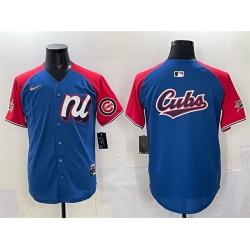 Men National League Chicago Cubs Team Big Logo Blue Red Alternate 2025 All Star Edition Limited Stitched Baseball Jersey Men National League Chicago Cubs Team Big Logo Blue Red Alternate 2025 All Star Edition Limited Stitched Baseball Jersey