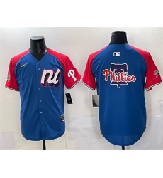 Men National League Philadelphia Phillies Team Big Logo Blue Red Alternate 2025 All Star Edition Limited Stitched Baseball Jersey Men National League Philadelphia Phillies Team Big Logo Blue Red Alternate 2025 All Star Edition Limited Stitched Baseball Jersey