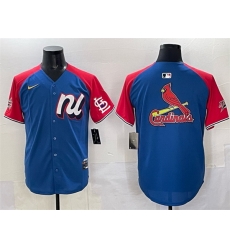 Men National League St  Louis Cardinals Team Big Logo BluE Red Alternate 2025 All Star Edition Limited Stitched Baseball Jersey Men National League St  Louis Cardinals Team Big Logo BluE Red Alternate 2025 All Star Edition Limited Stitched Baseball Jersey