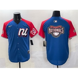 Men National League Washington Nationals Team Big Logo Blue Red Alternate 2025 All Star Edition Limited Stitched Baseball Jersey Men National League Washington Nationals Team Big Logo Blue Red Alternate 2025 All Star Edition Limited Stitched Baseball Jersey