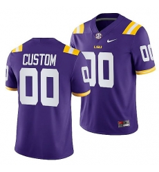 LSU Tigers Custom Purple College Football Men Jersey LSU Tigers Custom Purple College Football Men Jersey