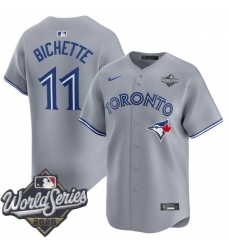 Men Toronto Blue Jays 11 Bo Bichette Gray Cool Base Stitched Baseball Jersey Men Toronto Blue Jays 11 Bo Bichette Gray Cool Base Stitched Baseball Jersey