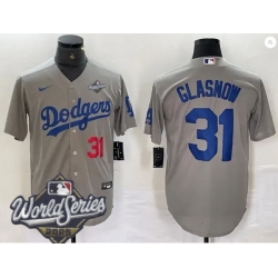 Men Los Angeles Dodgers 31 Tyler Glasnow 2025 World Series Cool Base Stitched Baseball Jersey Gray Men Los Angeles Dodgers 31 Tyler Glasnow 2025 World Series Cool Base Stitched Baseball Jersey Gray
