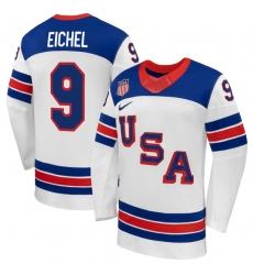 Men's USA #9 Jack Eichel White 2026 Stitched Jersey Men's USA #9 Jack Eichel White 2026 Stitched Jersey