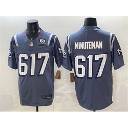 Men New England Patriots 617 Minuteman 2025 F U S E  With 6x Super Bowl Champions Patch  Rivalries Vapor Limited Stitched Football Jersey