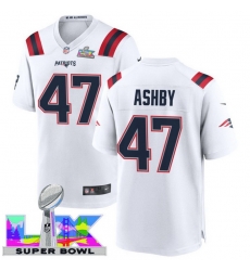 Men Women youth New England Patriots #47 Julian Ashby 2025 2026 Super Bowl LX F U S E Stitched NFL Jersey White