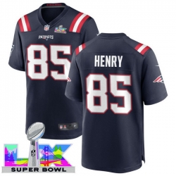 Men Women youth New England Patriots #85 Hunter Henry 2025 2026 Super Bowl LX F U S E Stitched NFL Jersey Blue