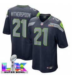 Men Women Youth Seattle Seahawks #21 Devon Witherspoon 2025 2026 Super Bowl LX F U S E Stitched NFL Jersey Blue Men Women Youth Seattle Seahawks #21 Devon Witherspoon 2025 2026 Super Bowl LX F U S E Stitched NFL Jersey Blue