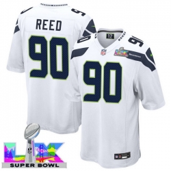 Men Women Youth Seattle Seahawks #90 Jarran Reed 2025 2026 Super Bowl LX F U S E Stitched NFL Jersey White