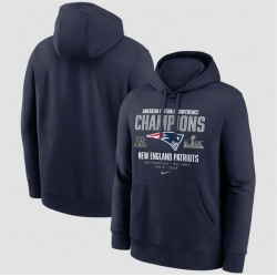 Men New England Patriots Navy 2025 AFC Champions Team Nation Hoodie