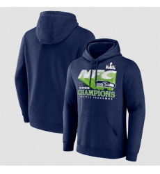 Men Seattle Seahawks Navy 2025 NFL Champions Pullover Hoodie