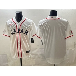 Men Japan Baseball Blank White 2026 World Baseball Classic Home Stadium Stitched Jersey