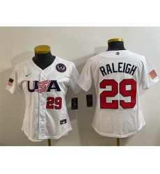Women USA Baseball 29 Cal Raleigh White 2026 World Baseball Classic United States 250th Anniversary Patch Stadium Stitched Baseball Jersey Run Small Women USA Baseball 29 Cal Raleigh White 2026 World Baseball Classic United States 250th Anniversary Patch Stadium Stitched Baseball Jersey Run Small